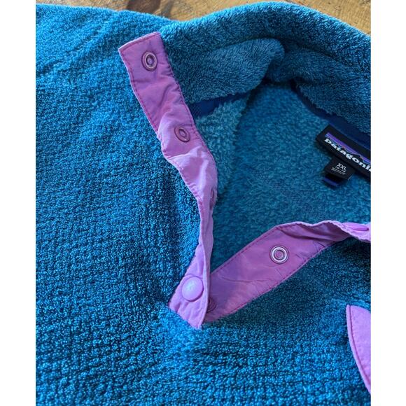Patagonia Pullover Sweatshirt Girls XXL 16/18 Blue Polartec Snap-T Fleece - Picture 6 of 11
